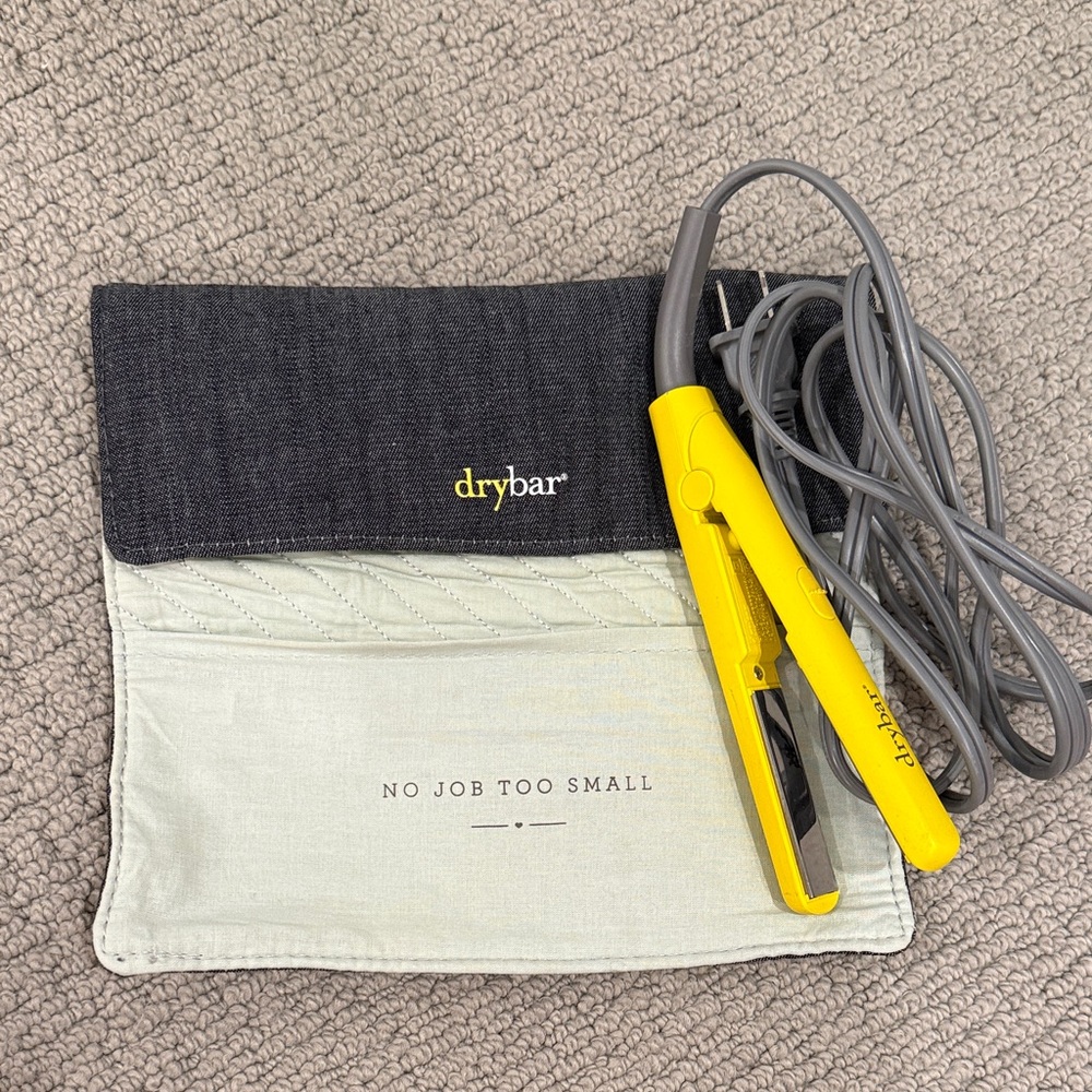 Drybar Yellow Styling Iron with Travel Pouch